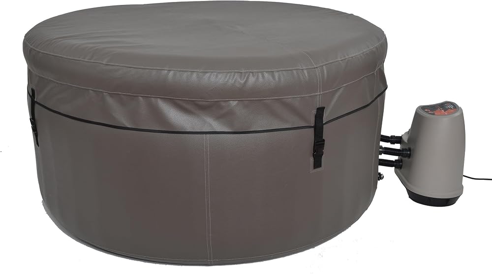 Canadian Spa Co. Grand Rapids — The 2026 Grand Rapids portable spa from Canadian Spa Co. — true plug-and-play setup with an enveloping heating jacket and thermal blanket.